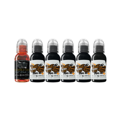 Complete Set of 6 World Famous Ink Silvano Fiato Black Wash Set image 0