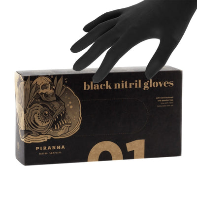Piranha Black Nitrile Gloves image 0